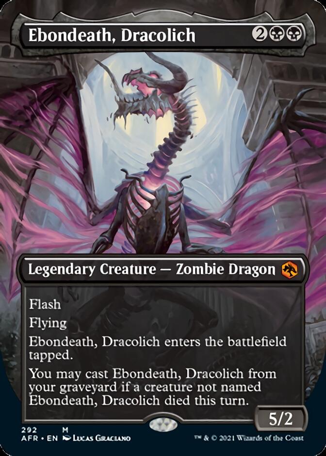 Ebondeath, Dracolich (Borderless Alternate Art) [Dungeons & Dragons: Adventures in the Forgotten Realms] | GrognardGamesBatavia