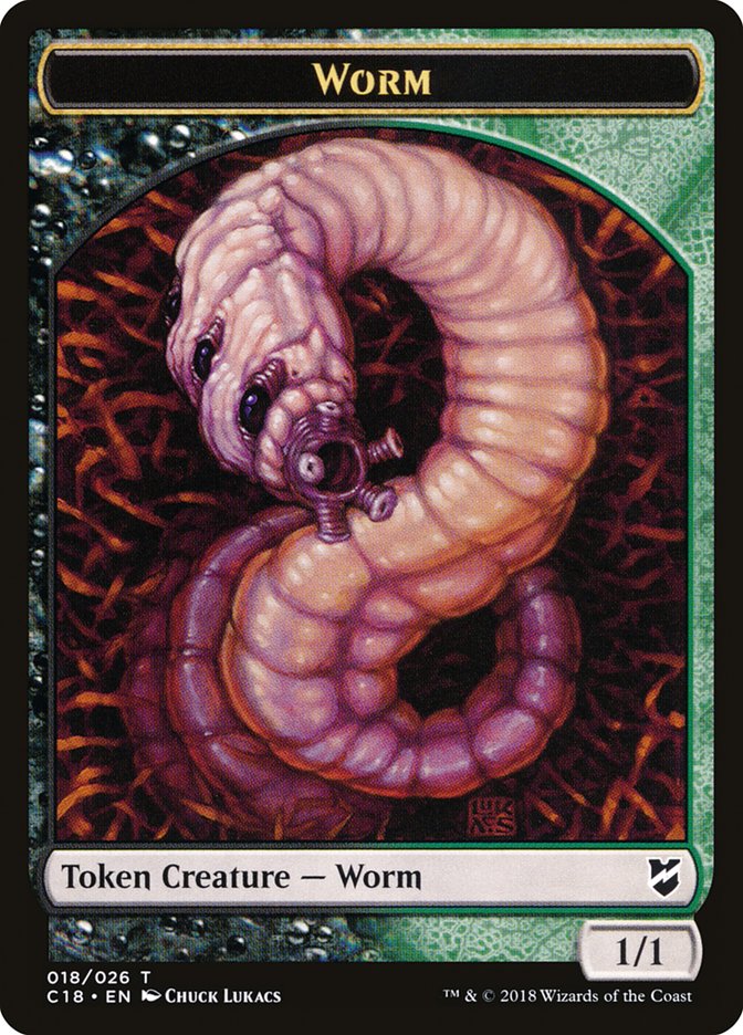 Cat Warrior // Worm Double-Sided Token [Commander 2018 Tokens] | GrognardGamesBatavia