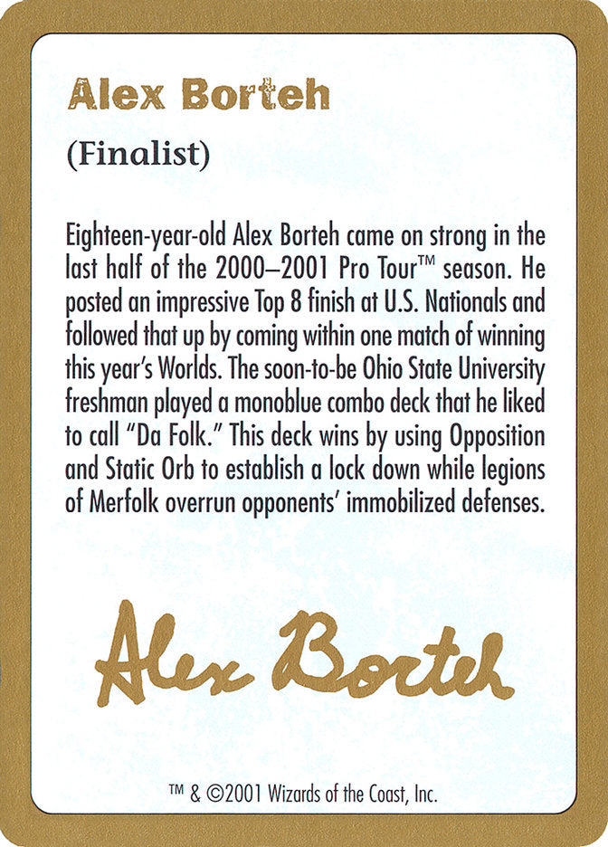 Alex Borteh Bio [World Championship Decks 2001] | GrognardGamesBatavia