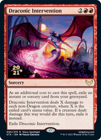 Draconic Intervention [Strixhaven: School of Mages Prerelease Promos] | GrognardGamesBatavia