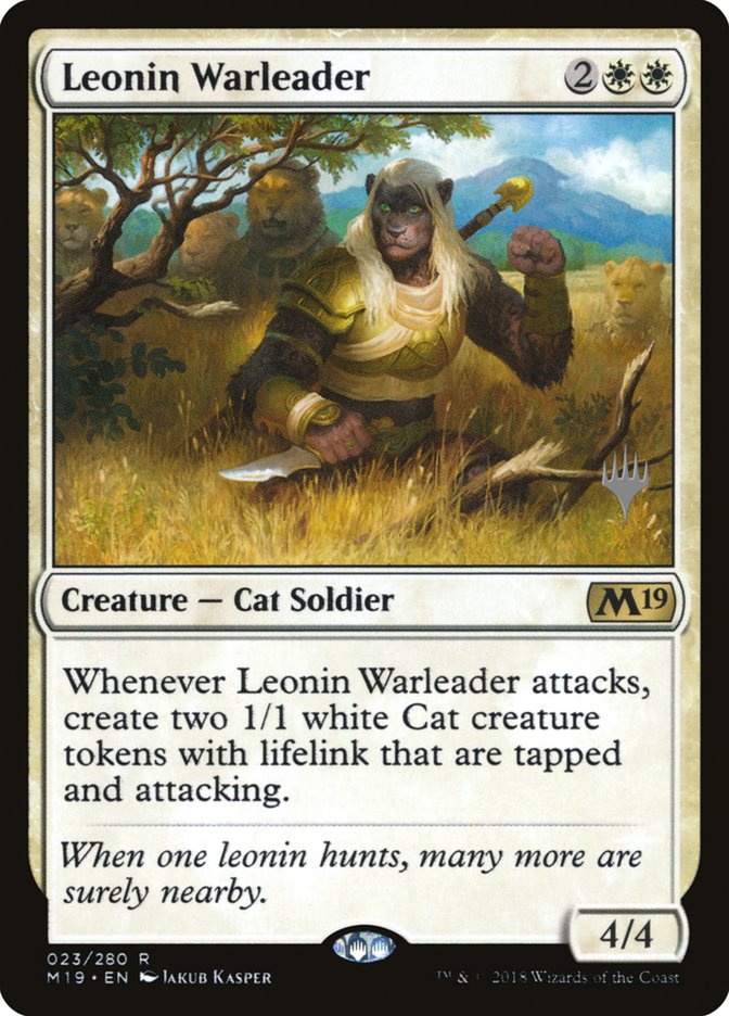 Leonin Warleader (Promo Pack) [Core Set 2019 Promos] | GrognardGamesBatavia