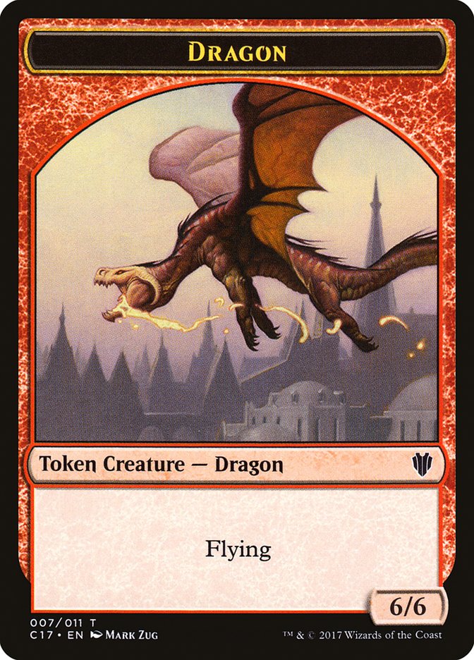 Cat Dragon // Dragon (007) Double-Sided Token [Commander 2017 Tokens] | GrognardGamesBatavia