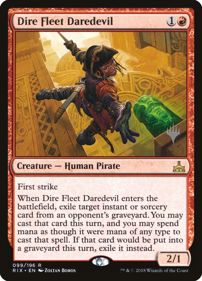 Dire Fleet Daredevil (Promo Pack) [Rivals of Ixalan Promos] | GrognardGamesBatavia