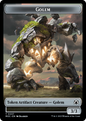 Golem // Clue Double-Sided Token [March of the Machine Commander Tokens] | GrognardGamesBatavia