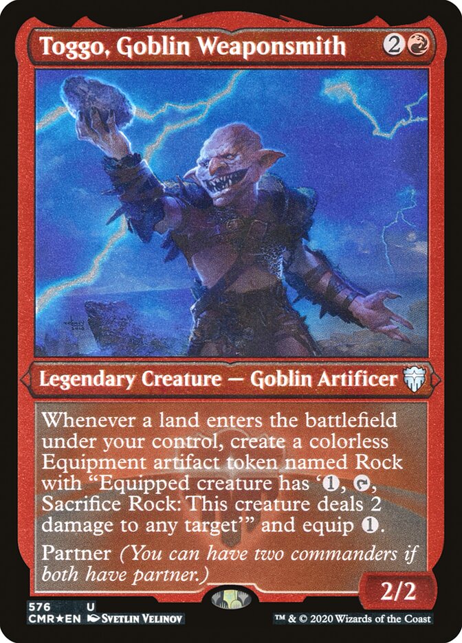 Toggo, Goblin Weaponsmith (Etched) [Commander Legends] | GrognardGamesBatavia