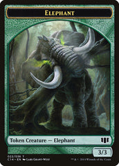 Elephant // Elf Warrior Double-Sided Token [Commander 2014 Tokens] | GrognardGamesBatavia