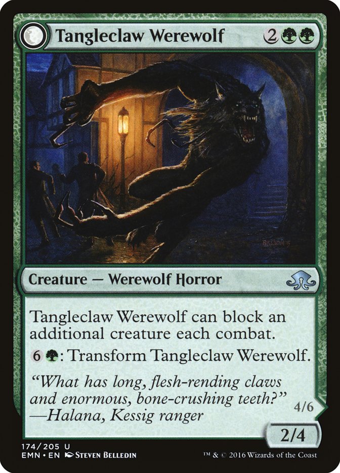 Tangleclaw Werewolf // Fibrous Entangler [Eldritch Moon] | GrognardGamesBatavia