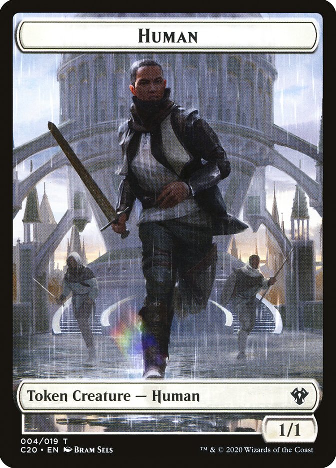 Human // Treasure Double-Sided Token [Commander 2020 Tokens] | GrognardGamesBatavia