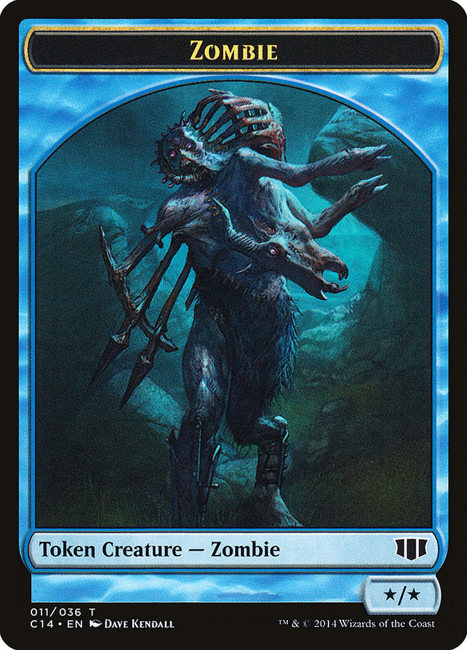 Teferi, Temporal Archmage Emblem // Zombie (011/036) Double-Sided Token [Commander 2014 Tokens] | GrognardGamesBatavia