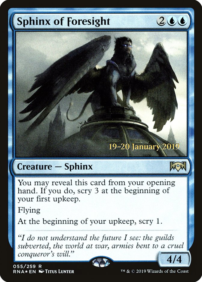 Sphinx of Foresight [Ravnica Allegiance Prerelease Promos] | GrognardGamesBatavia