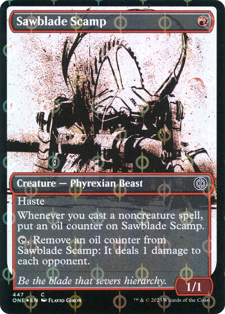 Sawblade Scamp (Showcase Ichor Step-and-Compleat Foil) [Phyrexia: All Will Be One] | GrognardGamesBatavia