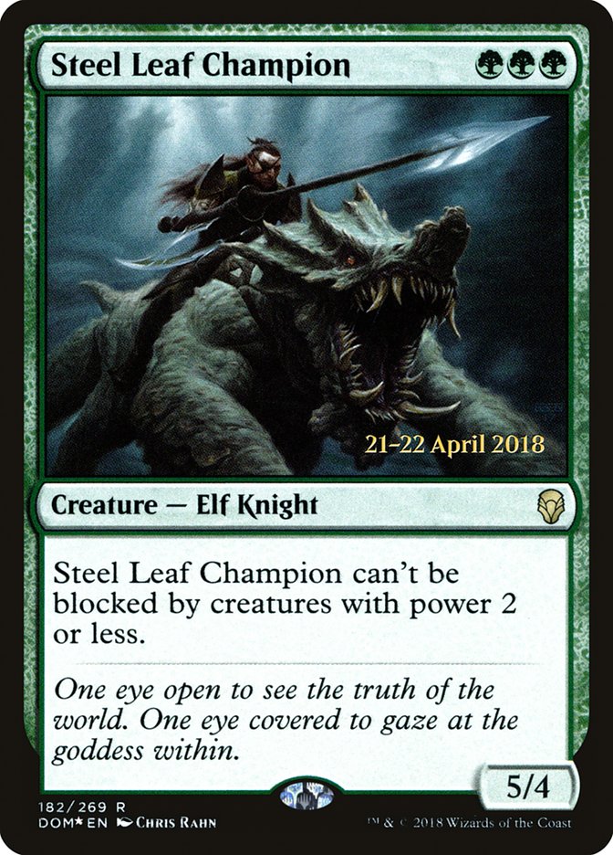 Steel Leaf Champion [Dominaria Prerelease Promos] | GrognardGamesBatavia