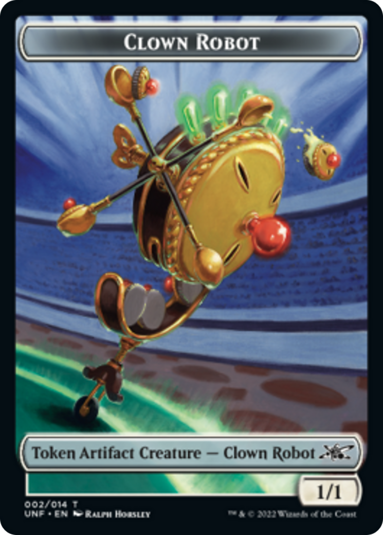 Clown Robot (002) // Food (010) Double-Sided Token [Unfinity Tokens] | GrognardGamesBatavia