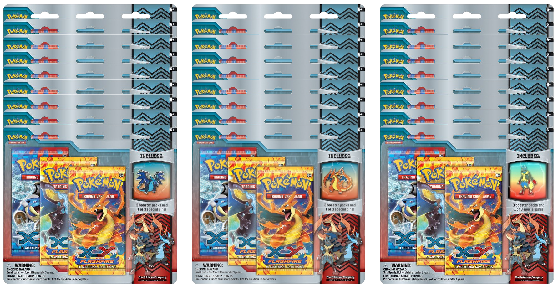 XY: Flashfire - Collector's Pin 3-Pack Blister Case | GrognardGamesBatavia