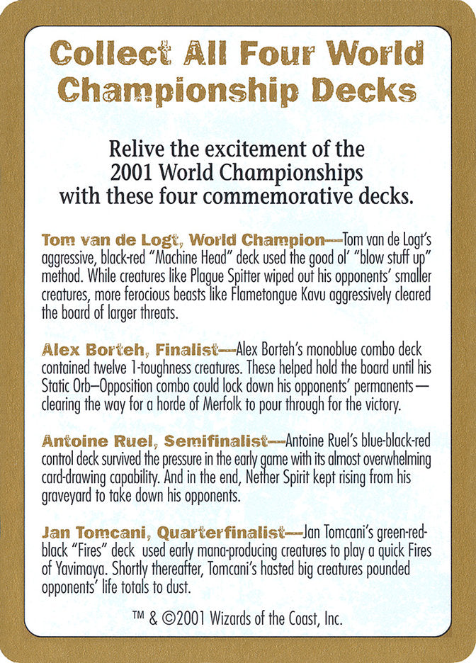 2001 World Championships Ad [World Championship Decks 2001] | GrognardGamesBatavia