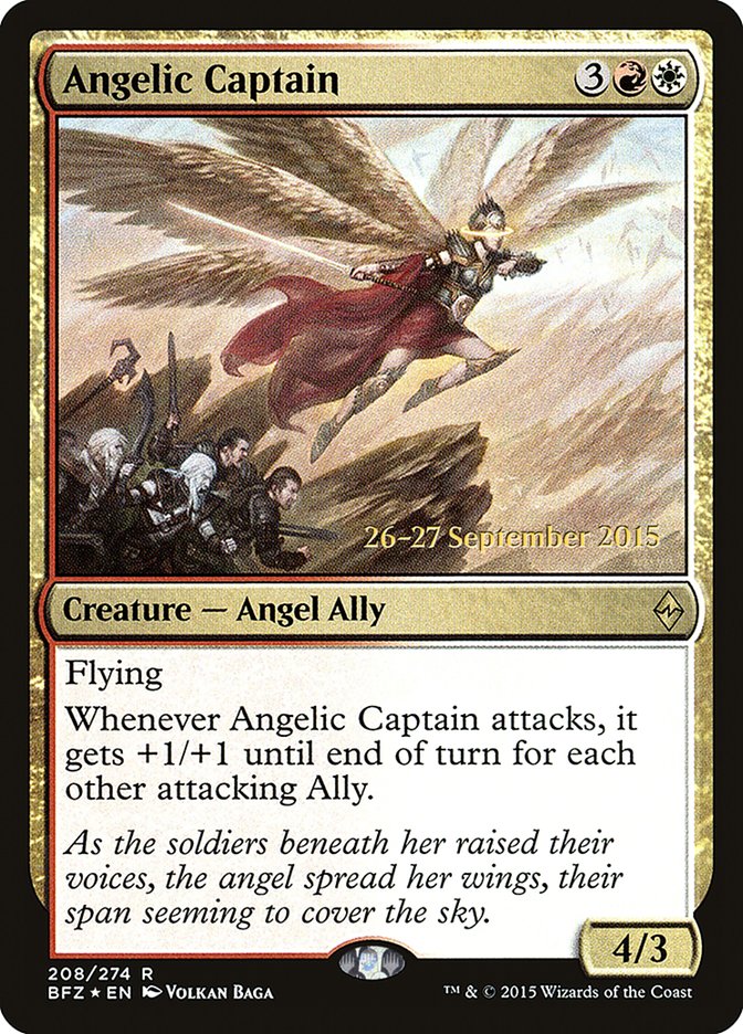 Angelic Captain [Battle for Zendikar Prerelease Promos] | GrognardGamesBatavia