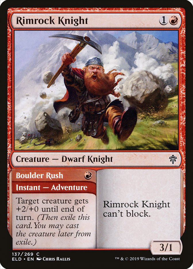 Rimrock Knight // Boulder Rush [Throne of Eldraine] | GrognardGamesBatavia