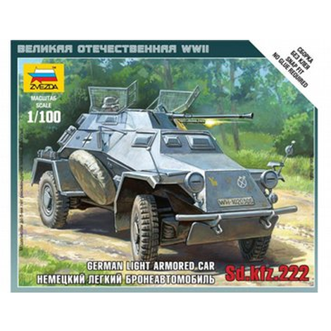 Zvezda 1/100 Sd.Kfz. 222 German Light Armored Car | GrognardGamesBatavia