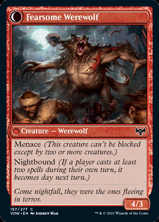 Fearful Villager // Fearsome Werewolf [Innistrad: Crimson Vow] | GrognardGamesBatavia