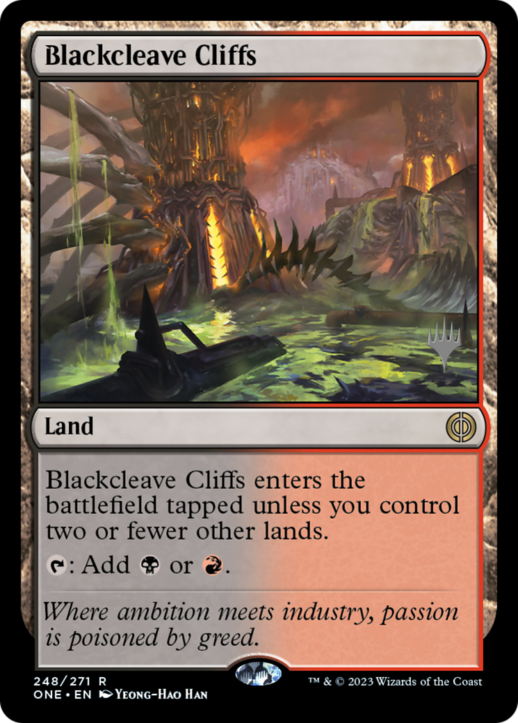 Blackcleave Cliffs (Promo Pack) [Phyrexia: All Will Be One Promos] | GrognardGamesBatavia