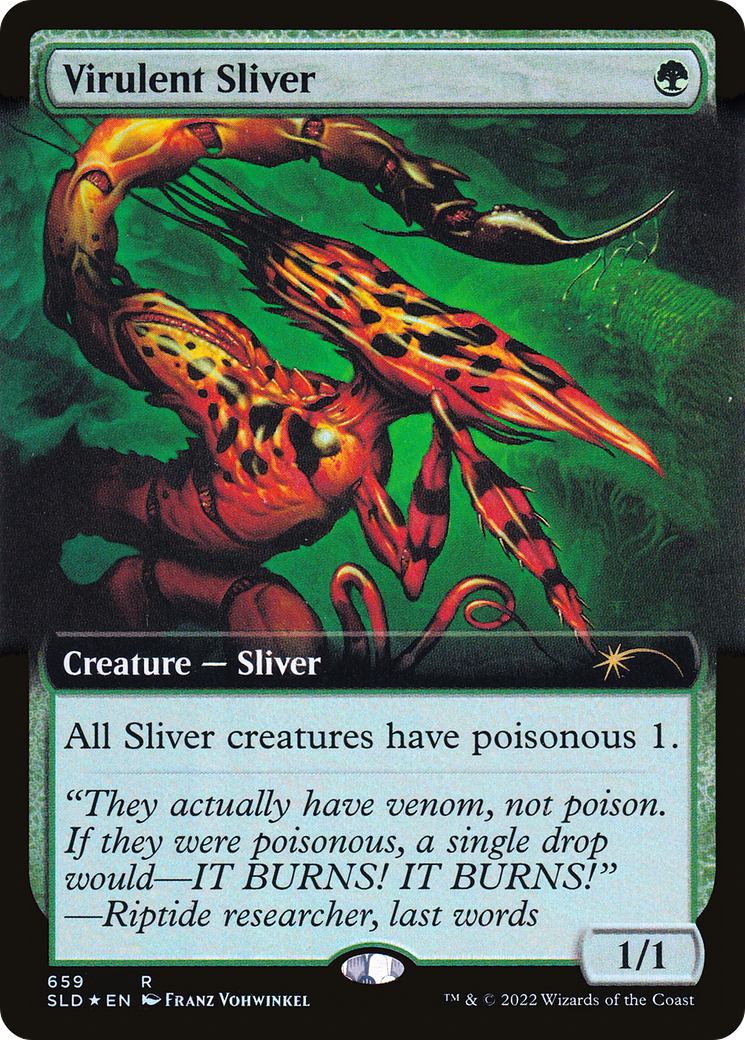 Virulent Sliver (Extended Art) (Step-and-Compleat Foil) [Secret Lair Drop Promos] | GrognardGamesBatavia