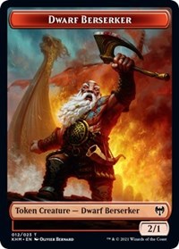 Dwarf Berserker // Cat Double-Sided Token [Kaldheim Tokens] | GrognardGamesBatavia