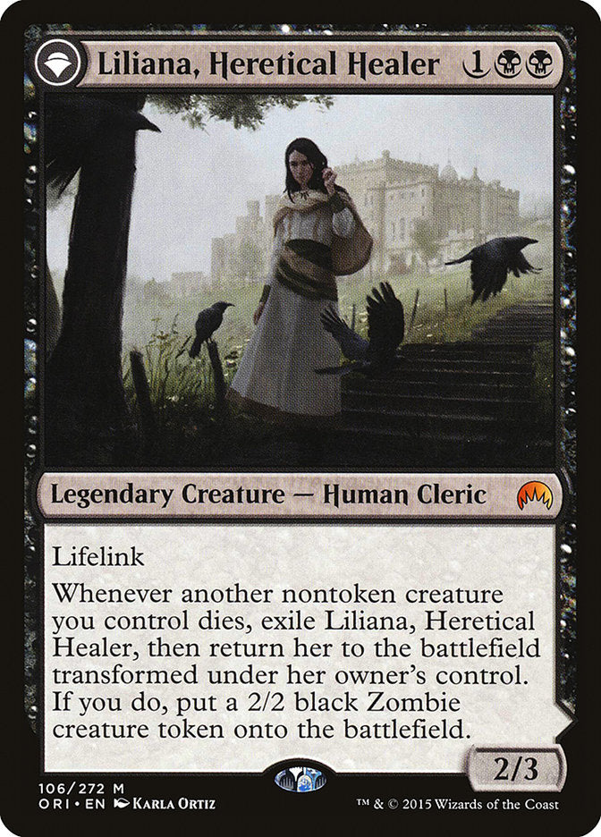 Liliana, Heretical Healer // Liliana, Defiant Necromancer [Magic Origins] | GrognardGamesBatavia