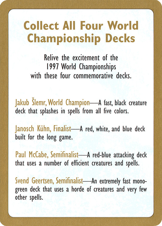 1997 World Championships Ad [World Championship Decks 1997] | GrognardGamesBatavia