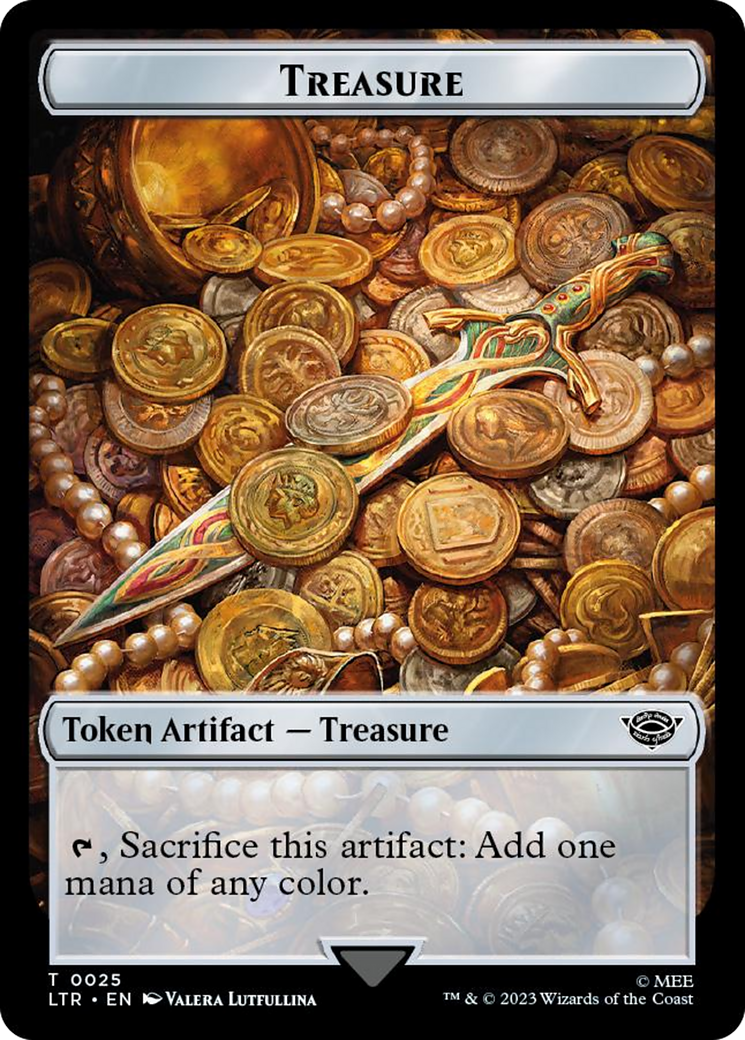 Treasure // Food (0022) Double-Sided Token (Surge Foil) [The Lord of the Rings: Tales of Middle-Earth Tokens] | GrognardGamesBatavia