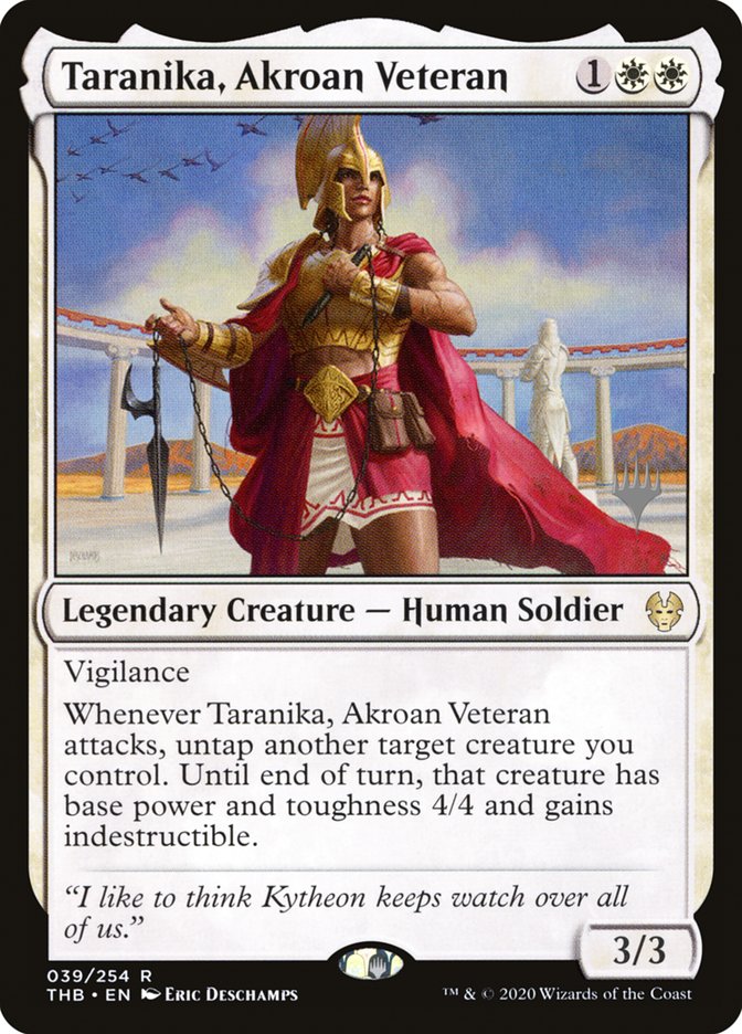 Taranika, Akroan Veteran (Promo Pack) [Theros Beyond Death Promos] | GrognardGamesBatavia