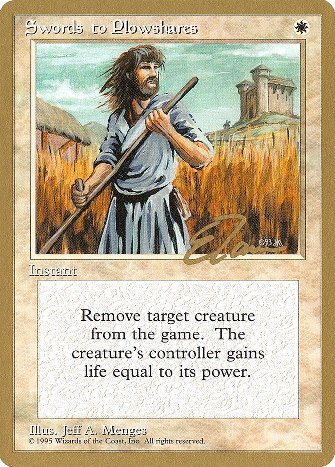 Swords to Plowshares (Eric Tam) [Pro Tour Collector Set] | GrognardGamesBatavia