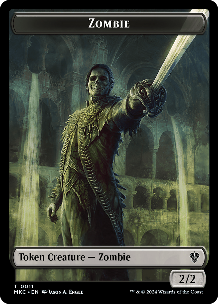 Vizier of Many Faces // Zombie Double-Sided Token [Murders at Karlov Manor Commander Tokens] | GrognardGamesBatavia