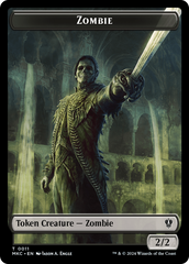 Salamander Warrior // Zombie Double-Sided Token [Murders at Karlov Manor Commander Tokens] | GrognardGamesBatavia