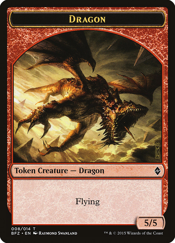 Dragon Token [Battle for Zendikar Tokens] | GrognardGamesBatavia