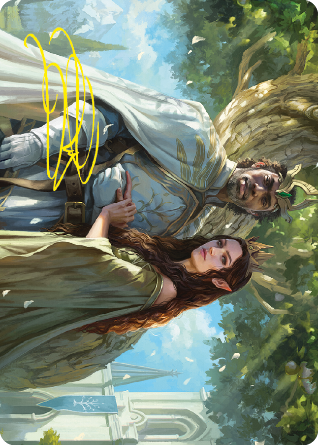 Aragorn and Arwen, Wed Art Card (Gold-Stamped Signature) [The Lord of the Rings: Tales of Middle-earth Art Series] | GrognardGamesBatavia