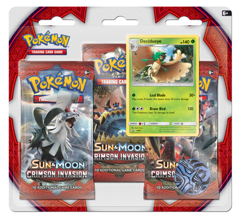 Sun & Moon: Crimson Invasion - 3-Pack Blister (Decidueye) | GrognardGamesBatavia