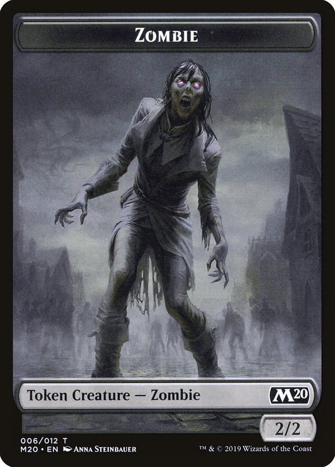 Zombie Token [Core Set 2020 Tokens] | GrognardGamesBatavia