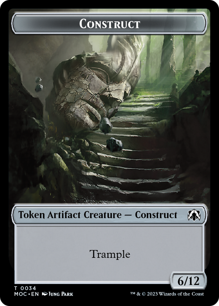 Phyrexian Golem // Construct Double-Sided Token [March of the Machine Commander Tokens] | GrognardGamesBatavia