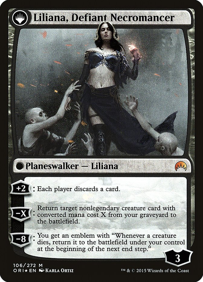 Liliana, Heretical Healer // Liliana, Defiant Necromancer [Magic Origins Prerelease Promos] | GrognardGamesBatavia