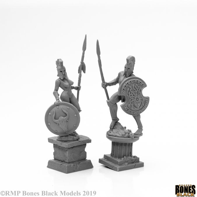 Reaper Bones 44126 Black Living Statues (2) bronze | GrognardGamesBatavia