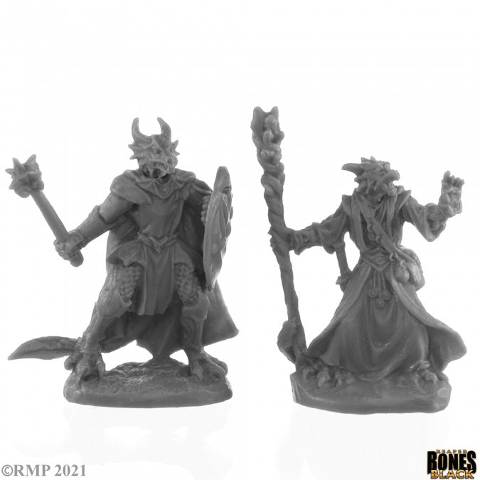 44144 Reaper Bones Black Dragonfolk Wizard and Cleric | GrognardGamesBatavia
