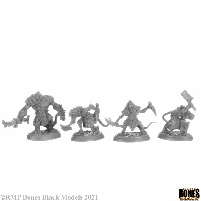 Reaper Bones Black 44148  Wererats (4) | GrognardGamesBatavia