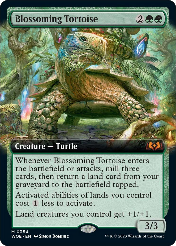 Blossoming Tortoise (Extended Art) [Wilds of Eldraine] | GrognardGamesBatavia