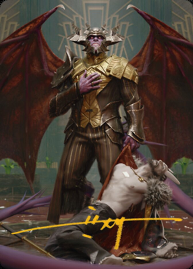 Ob Nixilis, the Adversary 1 Art Card (Gold-Stamped Signature) [Streets of New Capenna Art Series] | GrognardGamesBatavia