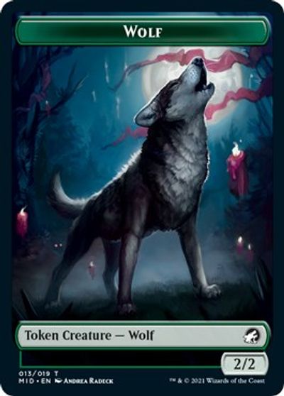 Centaur // Wolf Double-Sided Token [Innistrad: Midnight Hunt Commander Tokens] | GrognardGamesBatavia