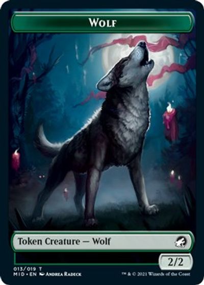 Rhino // Wolf Double-Sided Token [Innistrad: Midnight Hunt Commander Tokens] | GrognardGamesBatavia