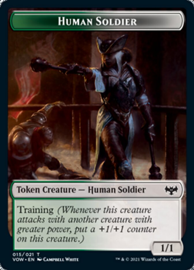 Human (001) // Human Soldier Double-Sided Token [Innistrad: Crimson Vow Tokens] | GrognardGamesBatavia