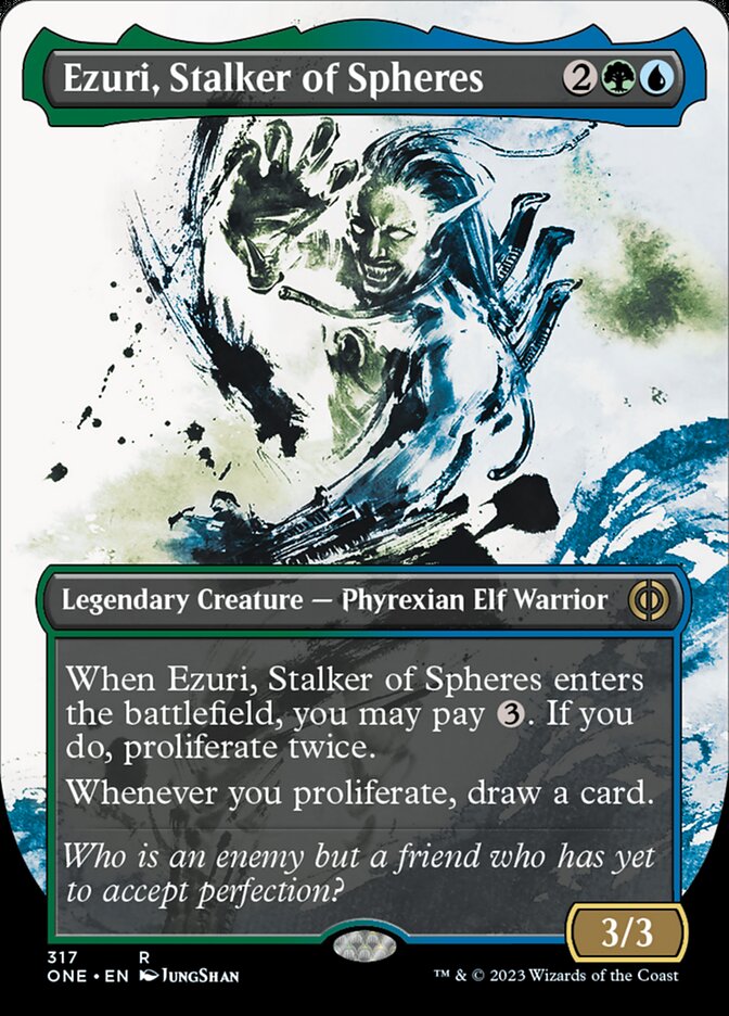 Ezuri, Stalker of Spheres (Borderless Ichor) [Phyrexia: All Will Be One] | GrognardGamesBatavia