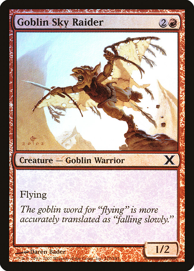 Goblin Sky Raider (Premium Foil) [Tenth Edition] | GrognardGamesBatavia