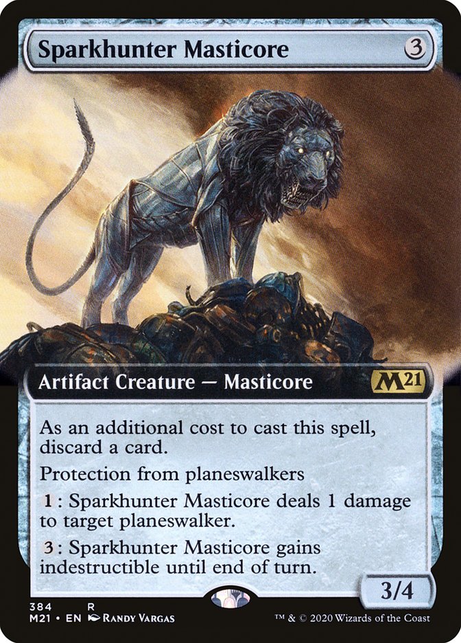 Sparkhunter Masticore (Extended Art) [Core Set 2021] | GrognardGamesBatavia